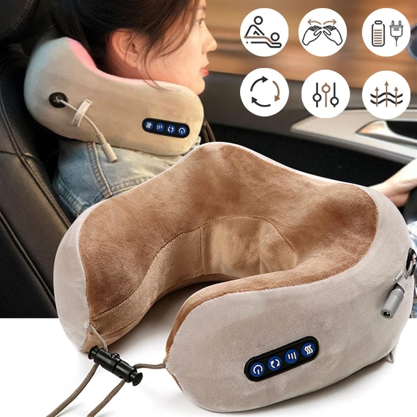 Oreiller de Massage Chauffant Électrique